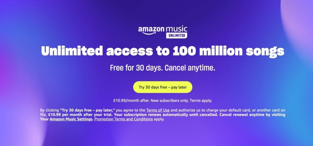 Amazon Music Unlimited Offer